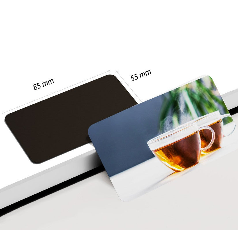 dhcrafts Rectangular Rubber Fridge Magnet Multicolor Food Tea Rectangular Design Pack of 1 (8.6cm x 5.4cm)